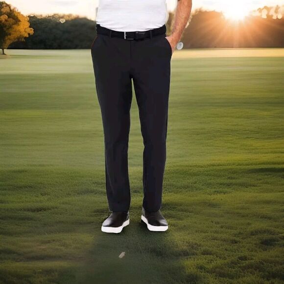 Greg Norman Men’s Performance Classic Black Pants Size 36x32 Stretch - Picture 1 of 7